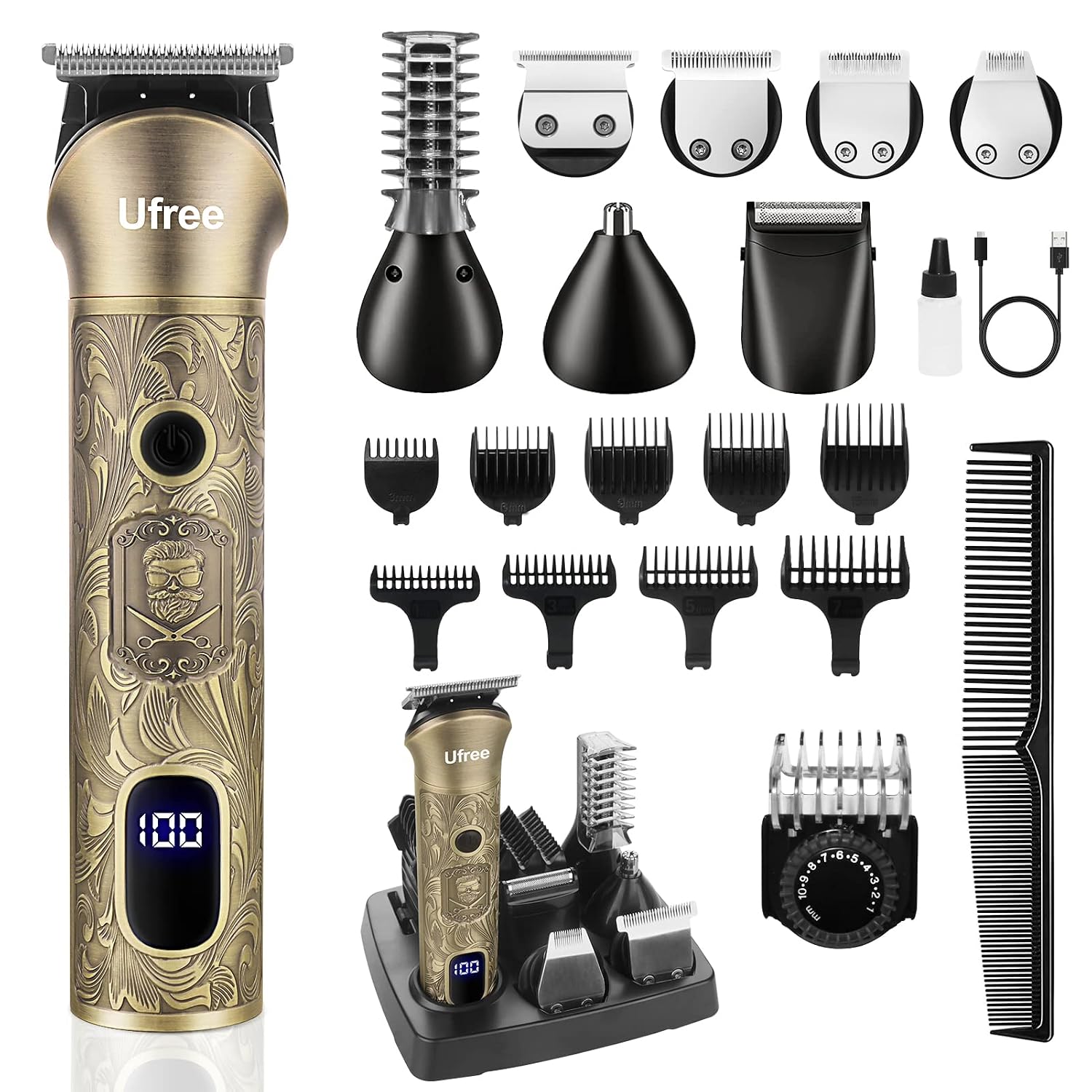Men'S Grooming Products Kit - Regolabarba 7-in-1, Rasoio Elettrico per Uomo,