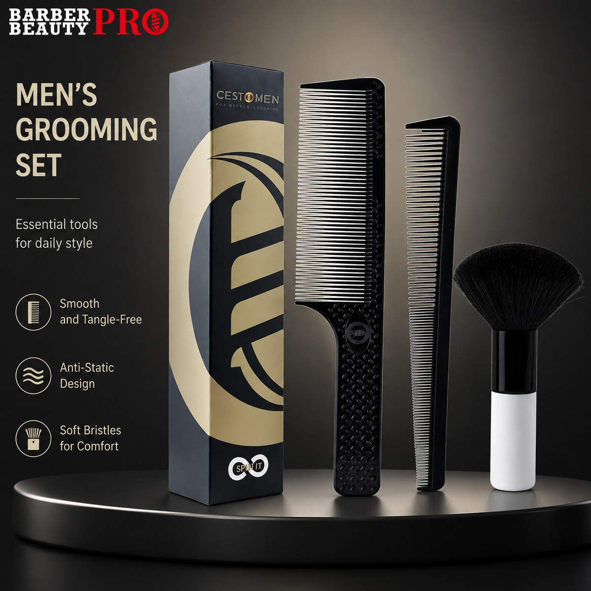 Men'S Grooming Hairstyles - Set di pettini professionali per tagliare