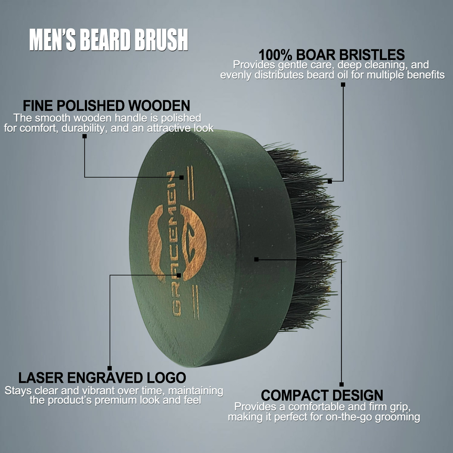 Spazzola da barba rotonda per  - Men'S Grooming Facial recensione e prezzo